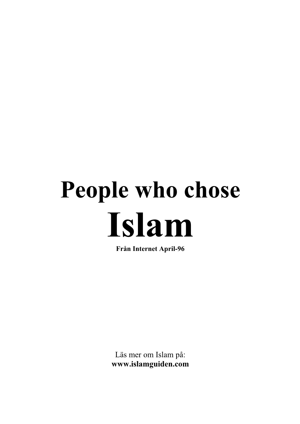 People Who Chose Islam