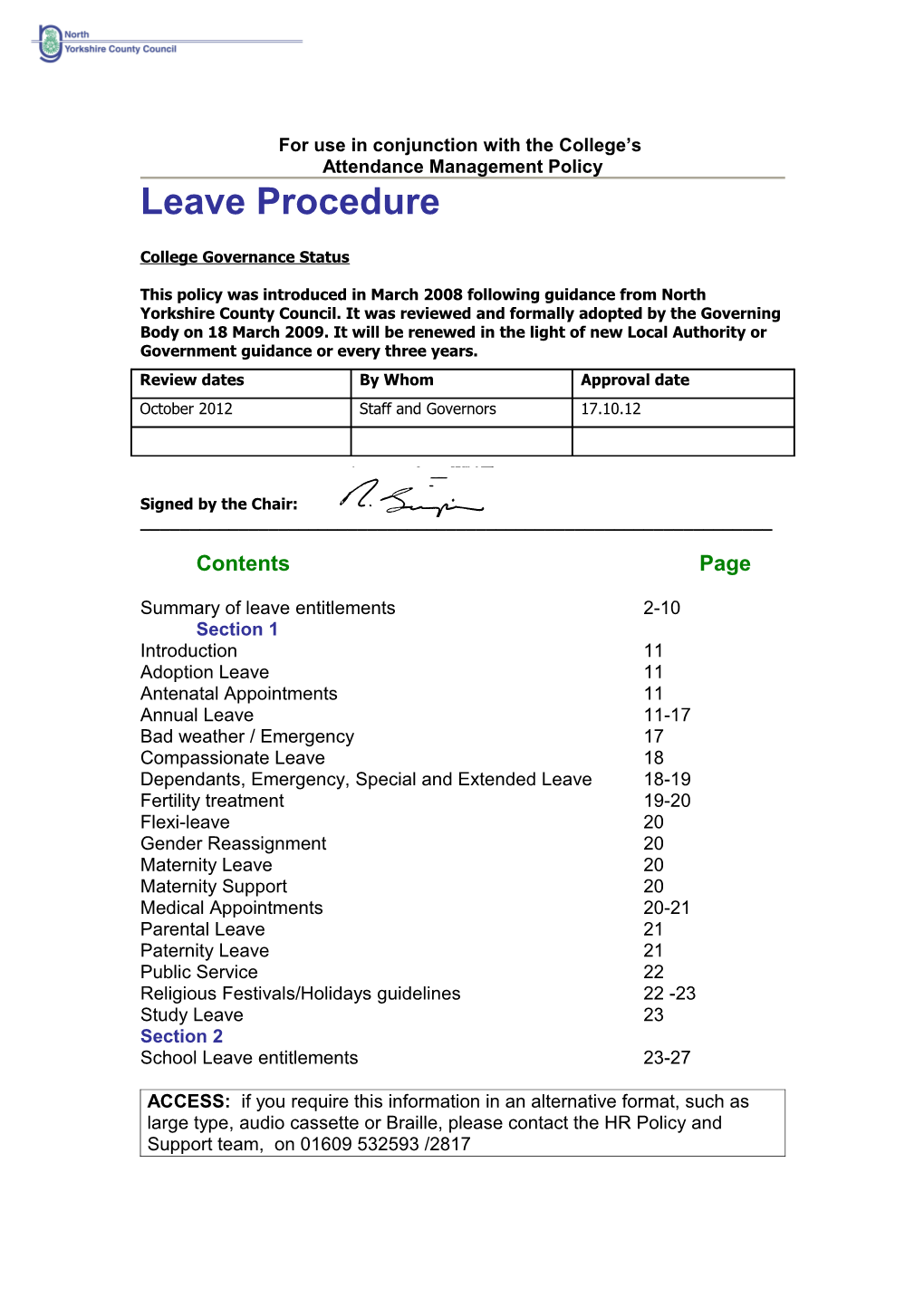 Attendance Management Policy