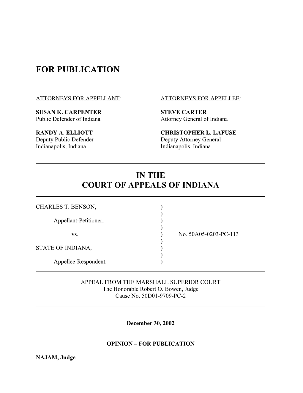 Attorneys for Appellant: Attorneys for Appellee s6