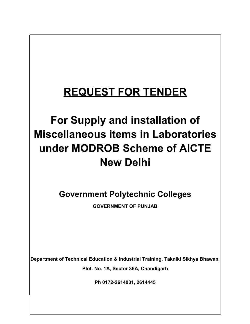 Request for Tender