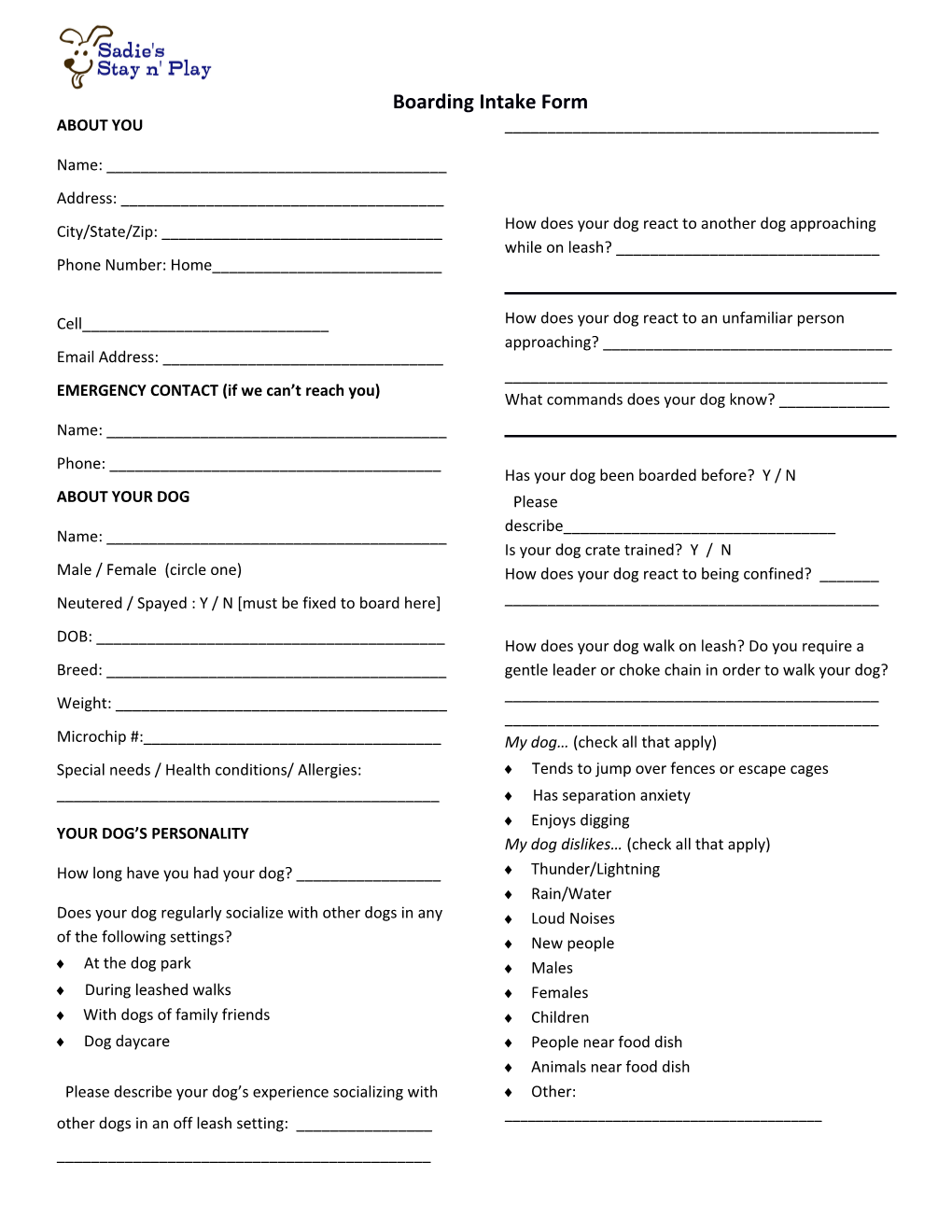 Boarding Intake Form s1