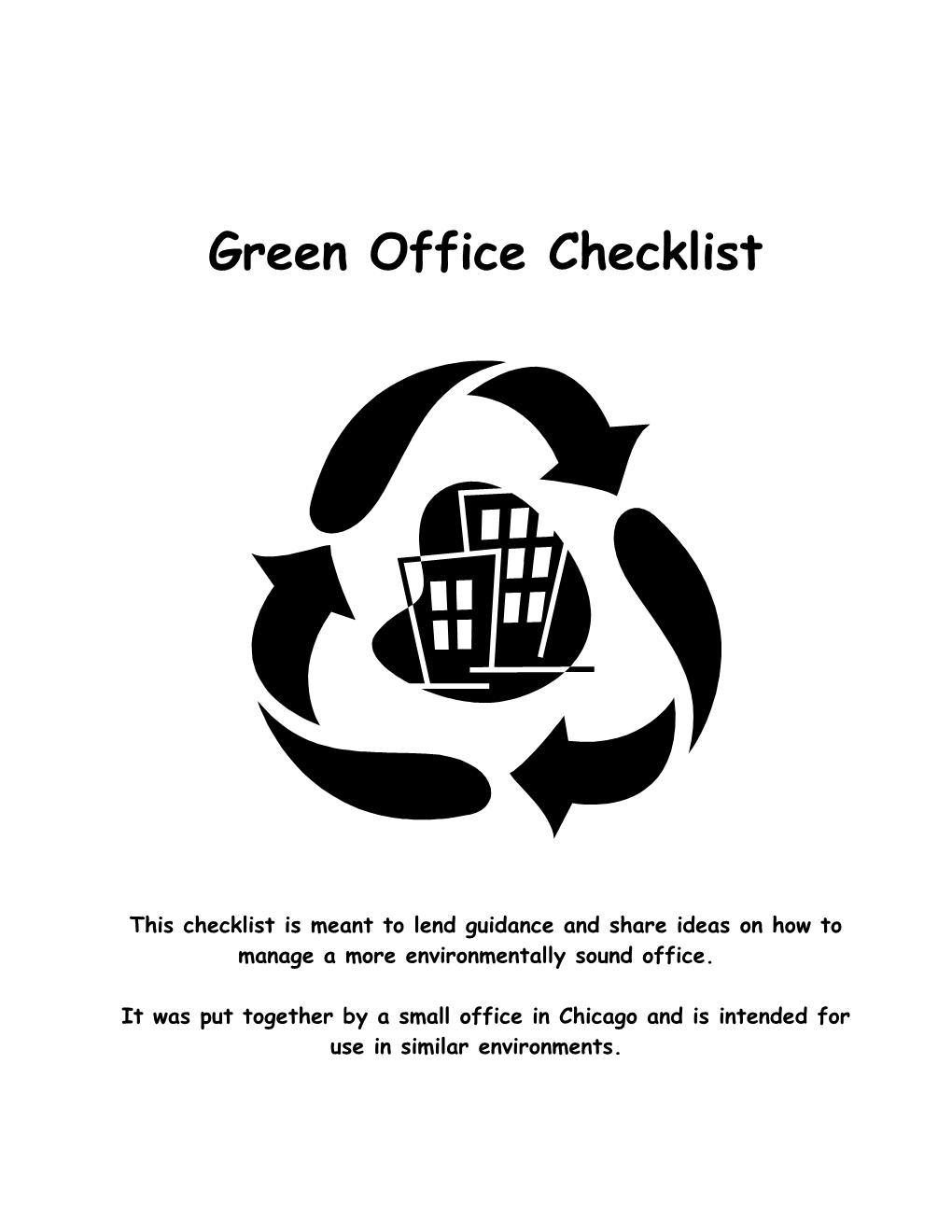 NAP Office Environmental Audit Checklist