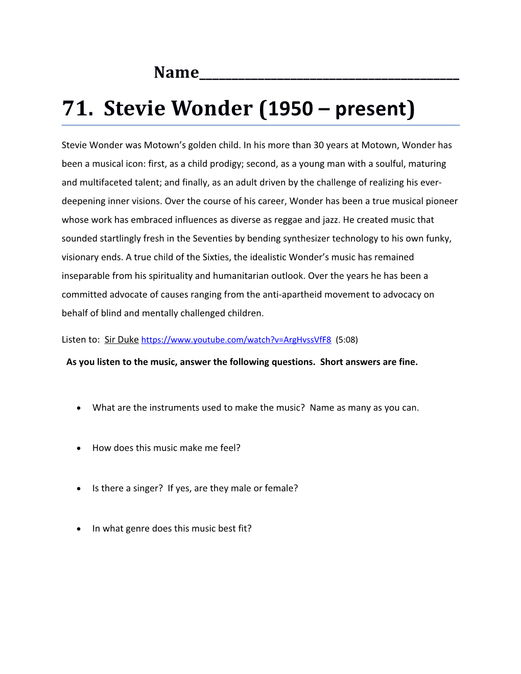 71. Stevie Wonder (1950 Present)