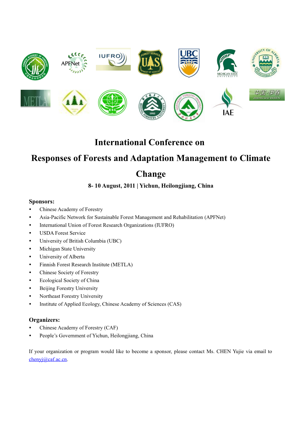 Responses of Forests and Adaptation Management Toclimate Change