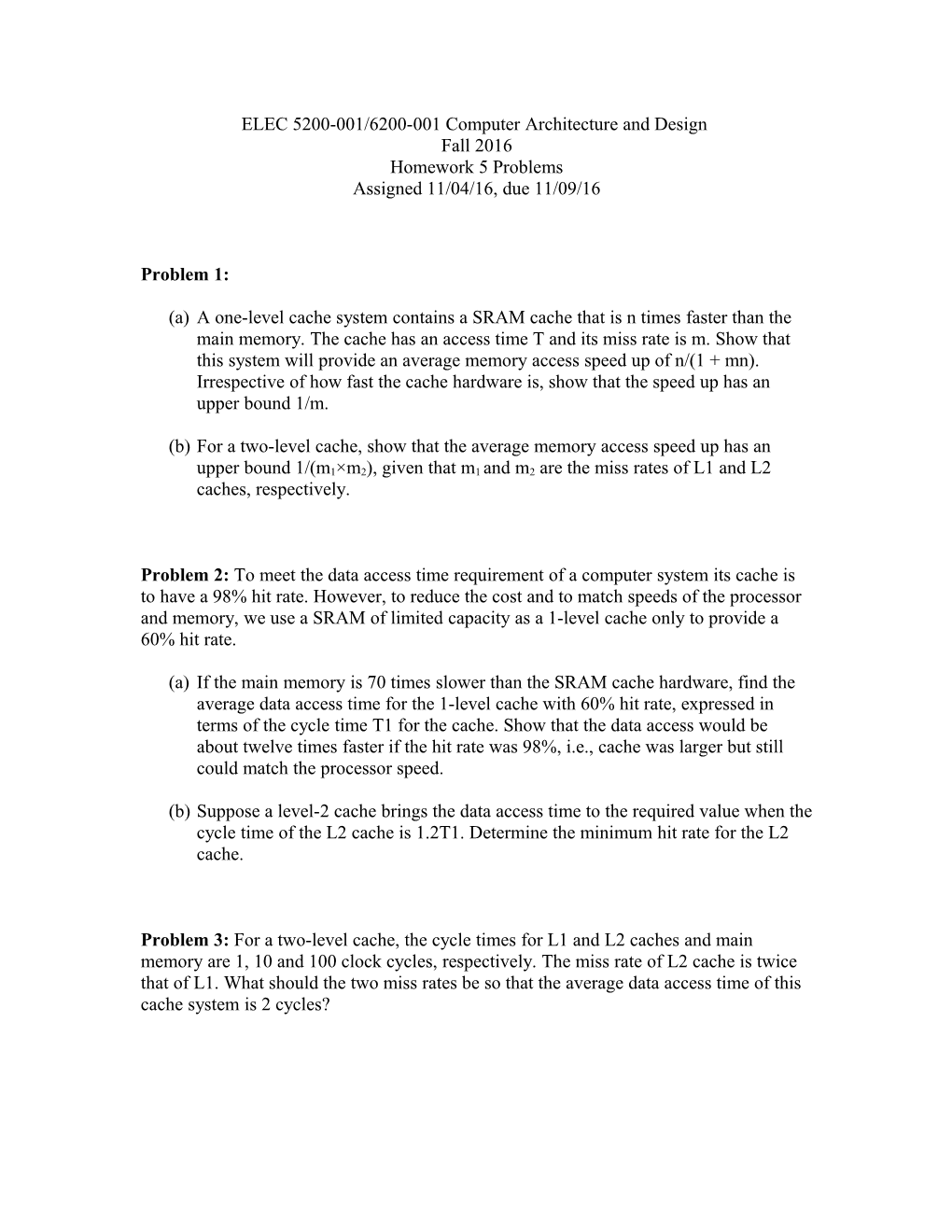 ELEC 5200-002/6200-002 Computer Architecture and Design s1