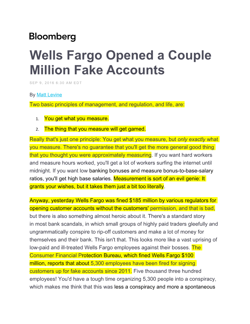 Wells Fargo Opened a Couple Million Fake Accounts