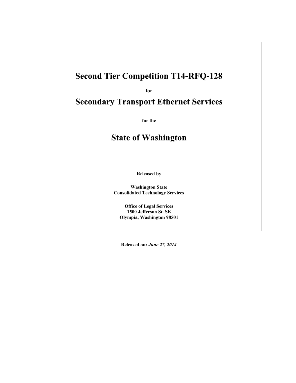 Secondary Transport Ethernet Services