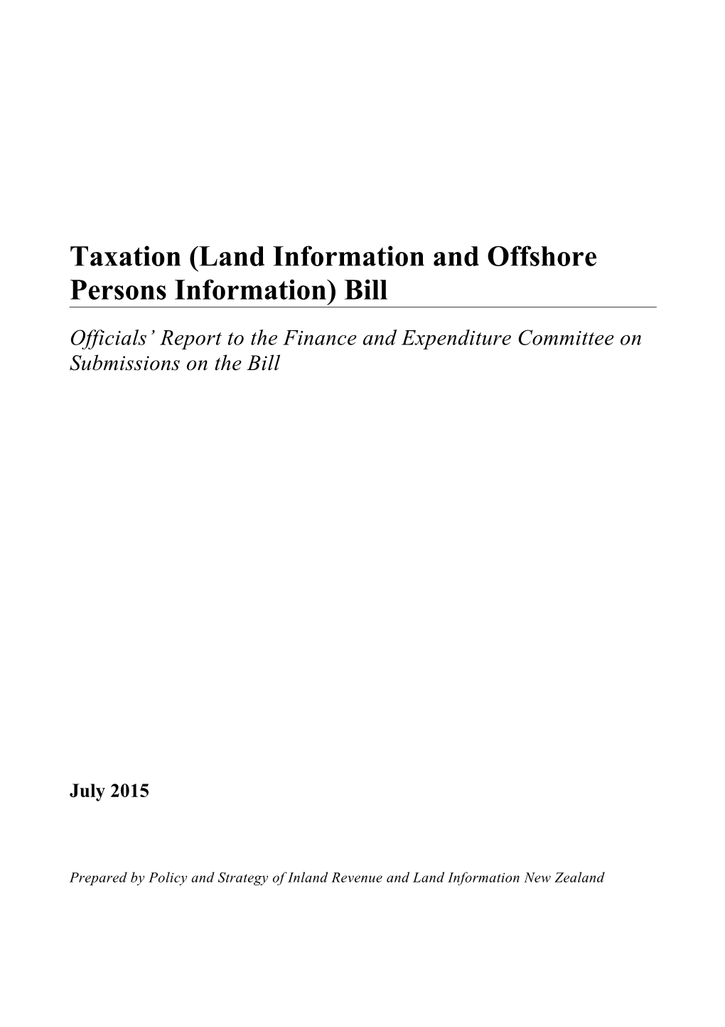 Taxation (Land Information and Offshore Persons Information) Bill s1