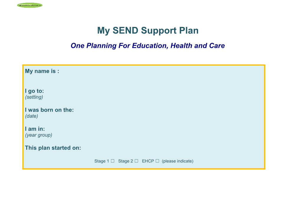 One Planning for Education, Health and Care