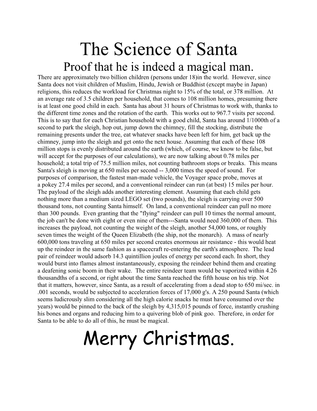 The Science of Santa