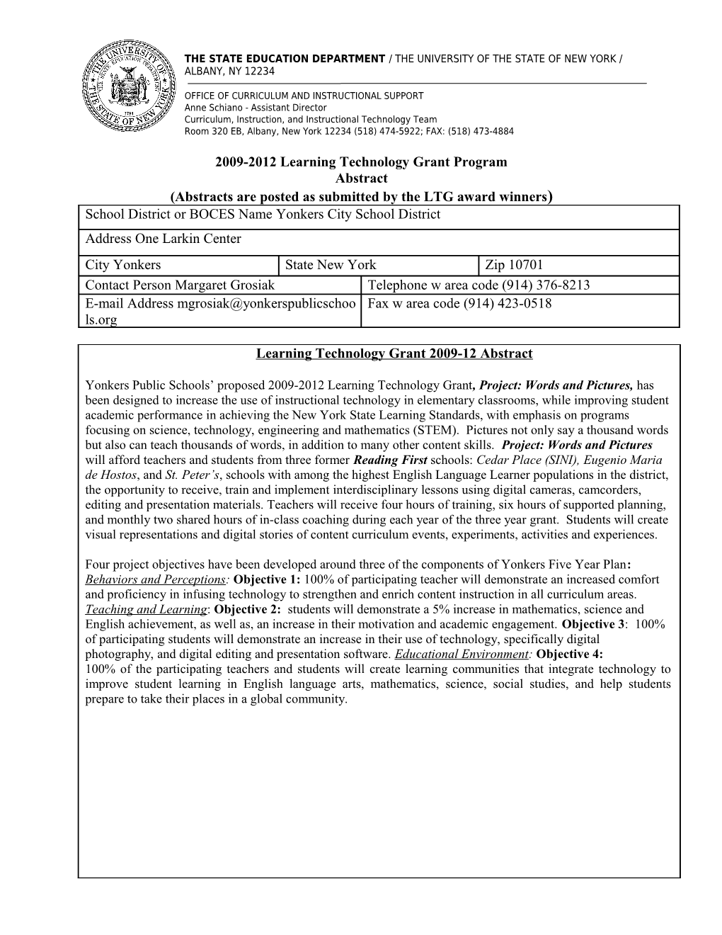 2005-2006 Learning Technology Grant Program s6