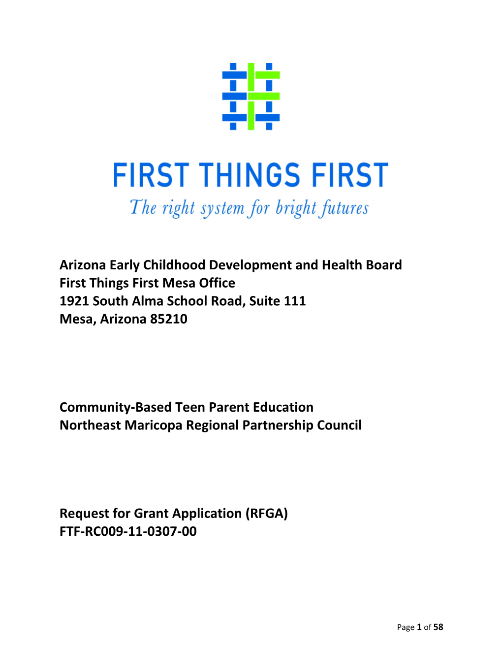 Arizona Early Childhood Development and Health Board s5