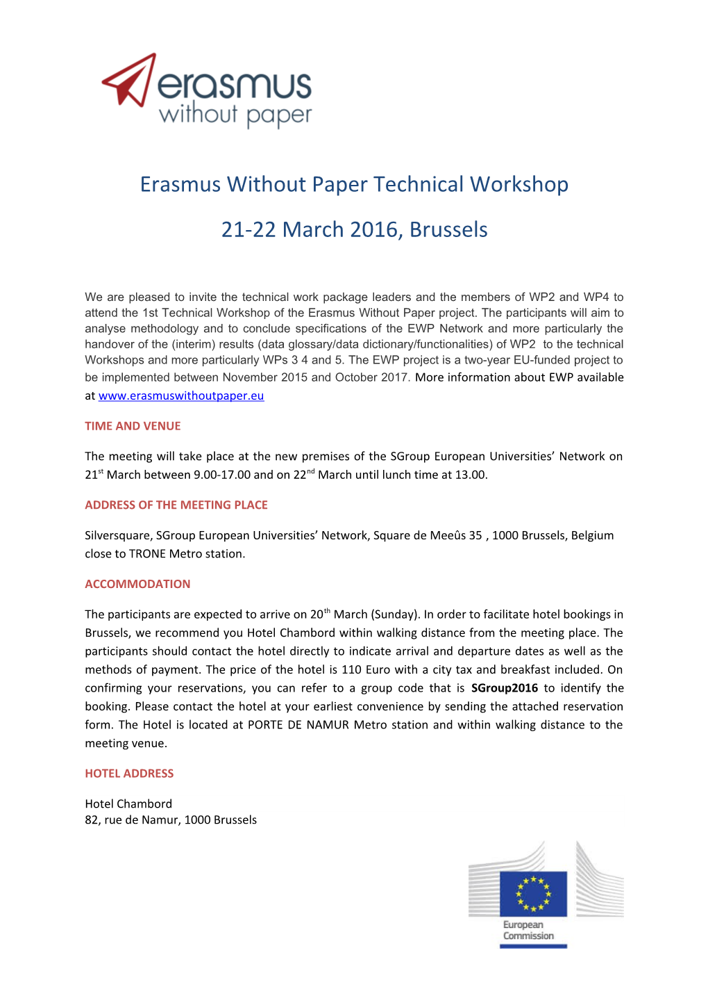 Erasmus Without Paper Technical Workshop