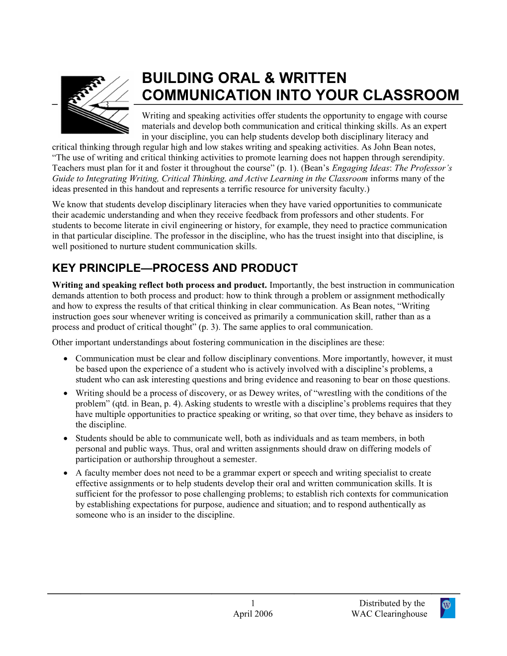 Building Oral & Written Communication Into Your Classroom