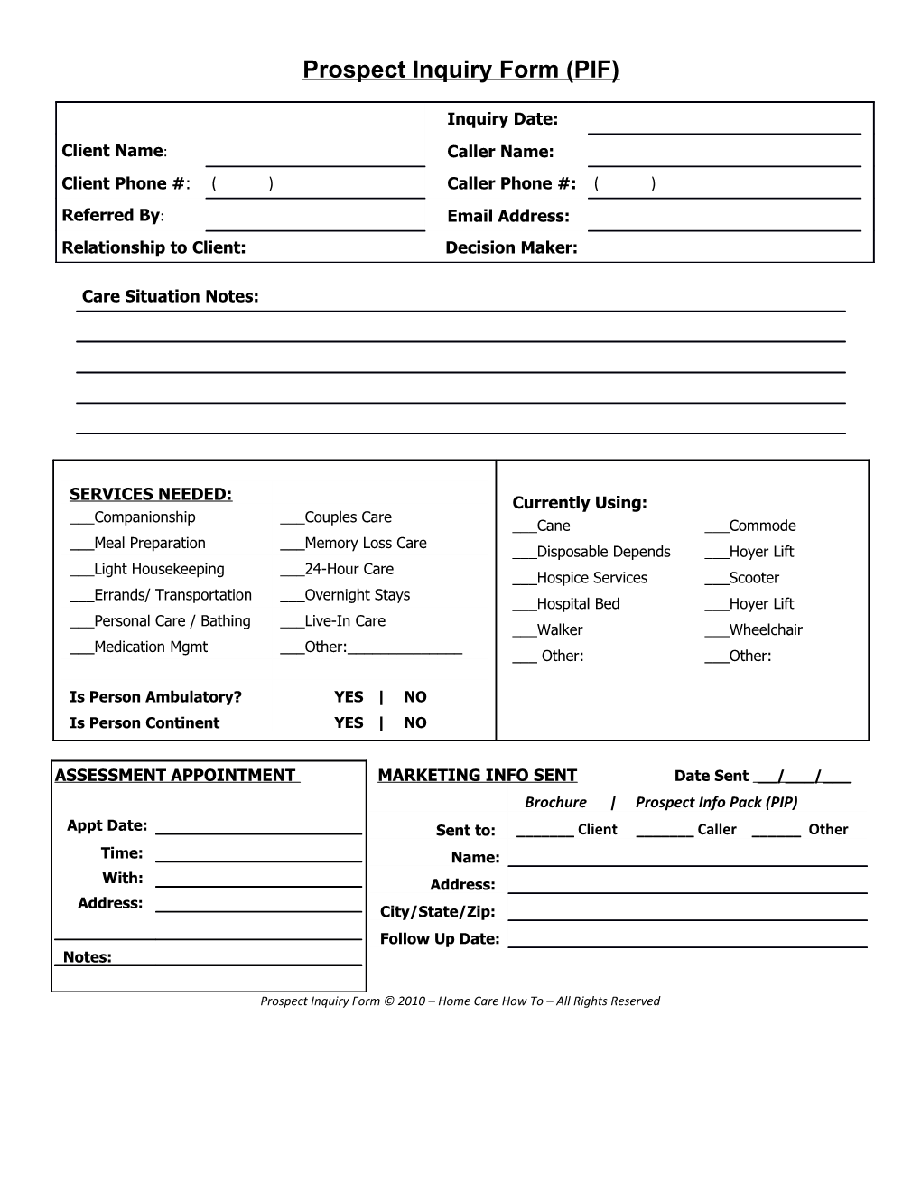 Prospect Inquiry Form