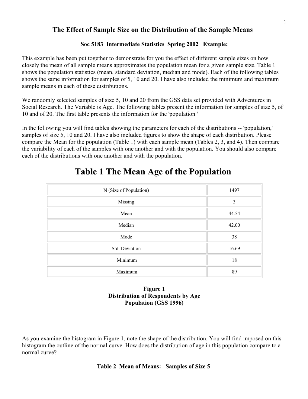 The Effect of Sample Size