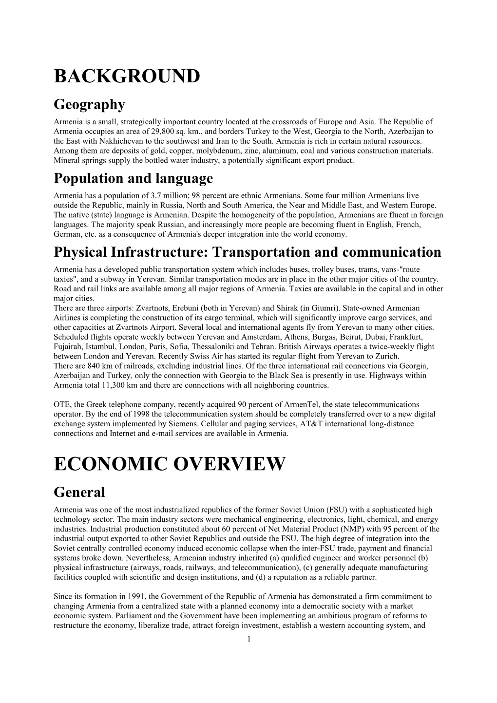 Physical Infrastructure: Transportation and Communication