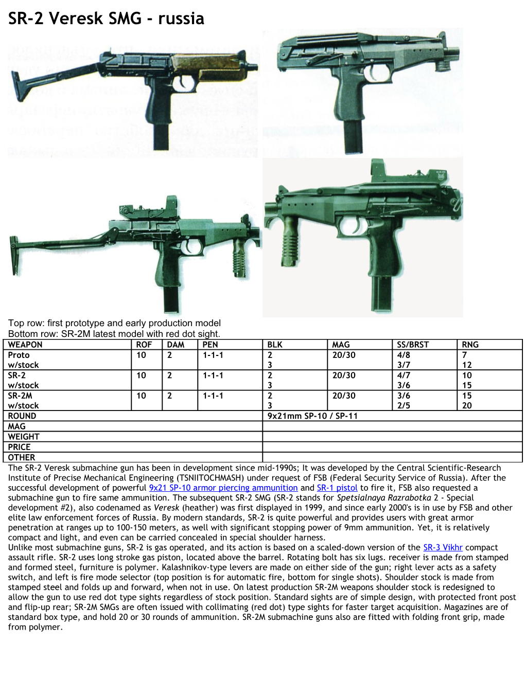 SR-2 Veresk SMG - Russia