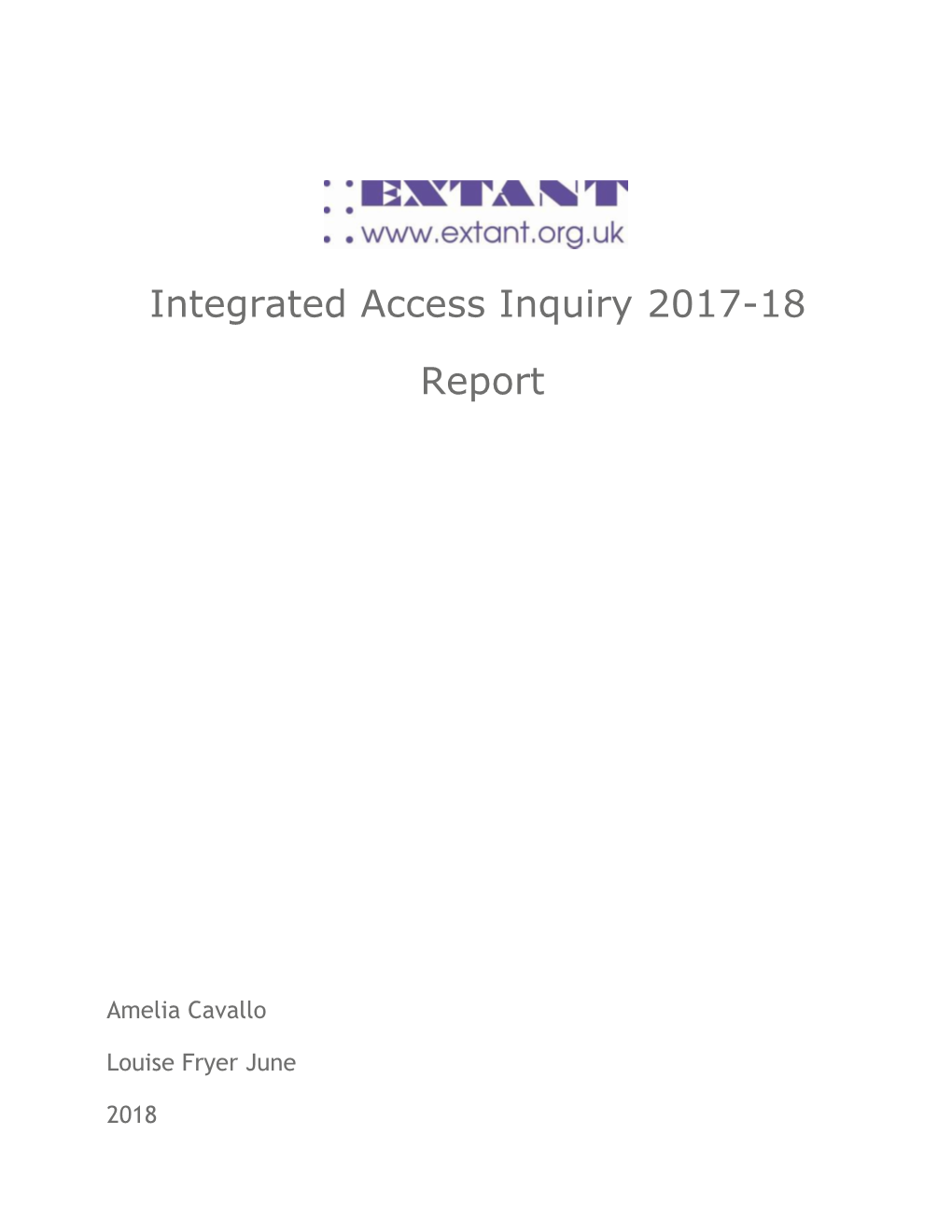 Extant - Integrated Access Report (With Formatting) Final