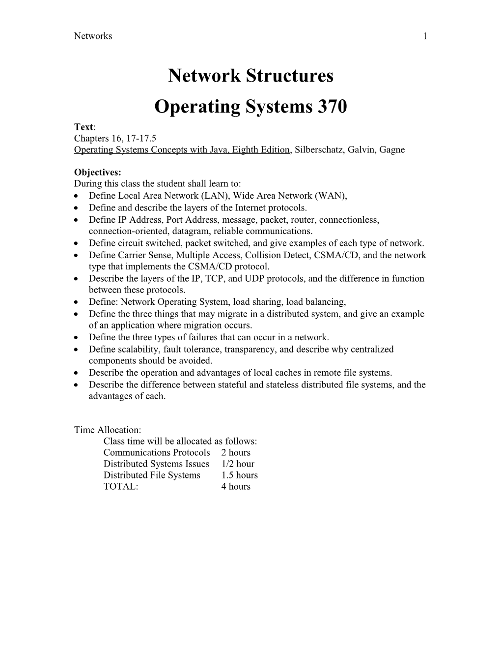 Network Structures