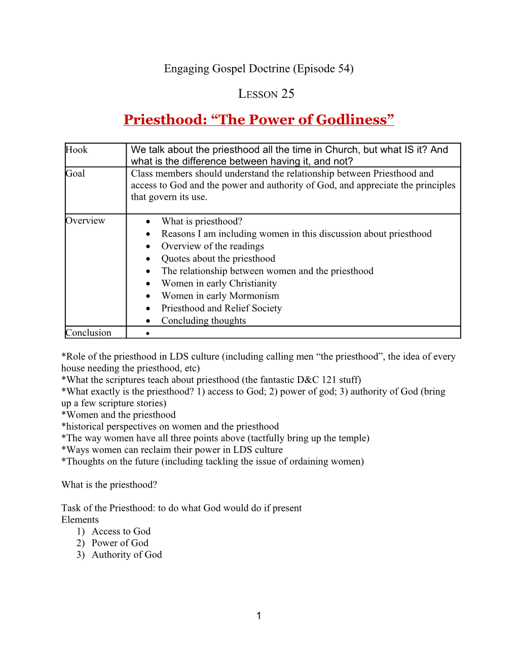 Priesthood: the Power of Godliness
