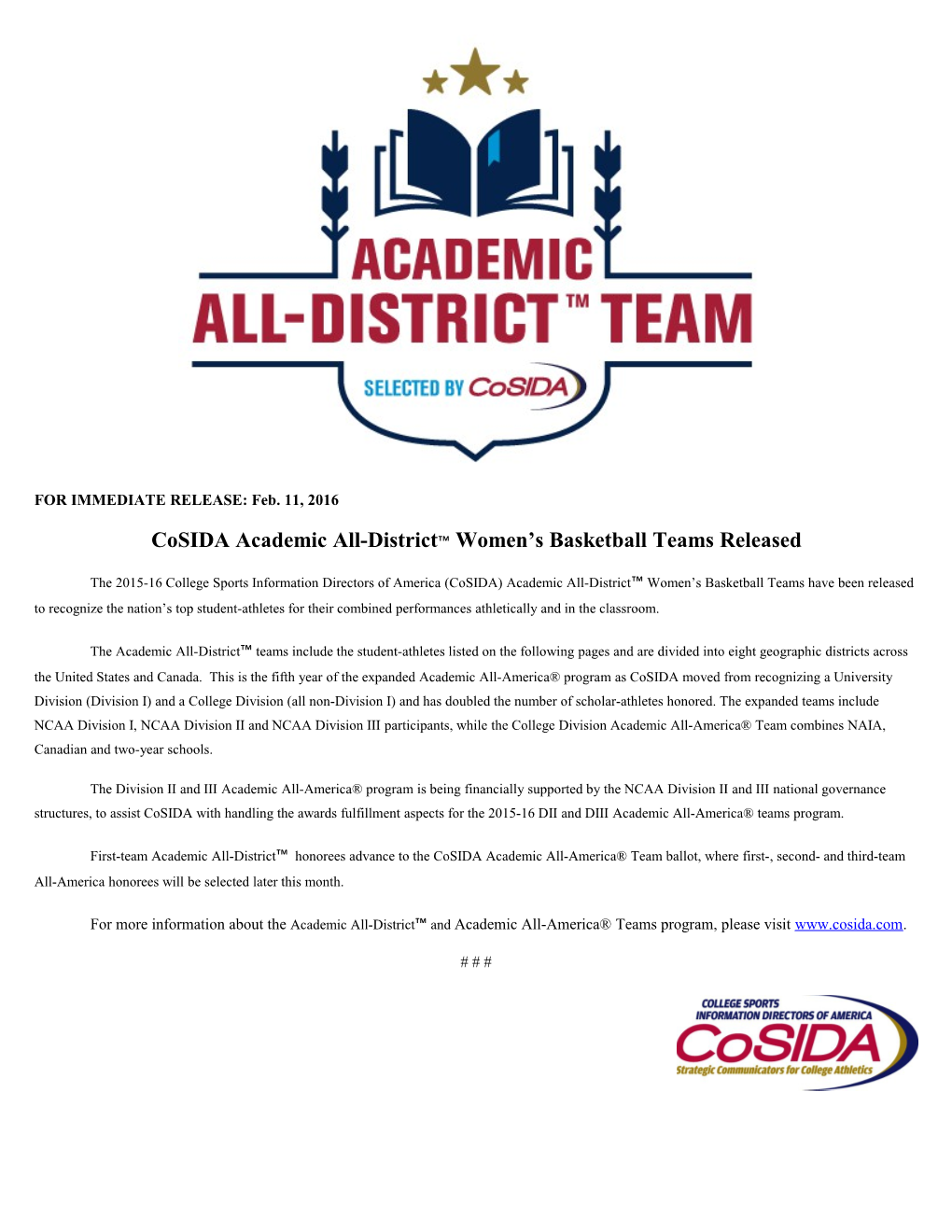 Cosida Academic All-District Women S Basketball Teams Released