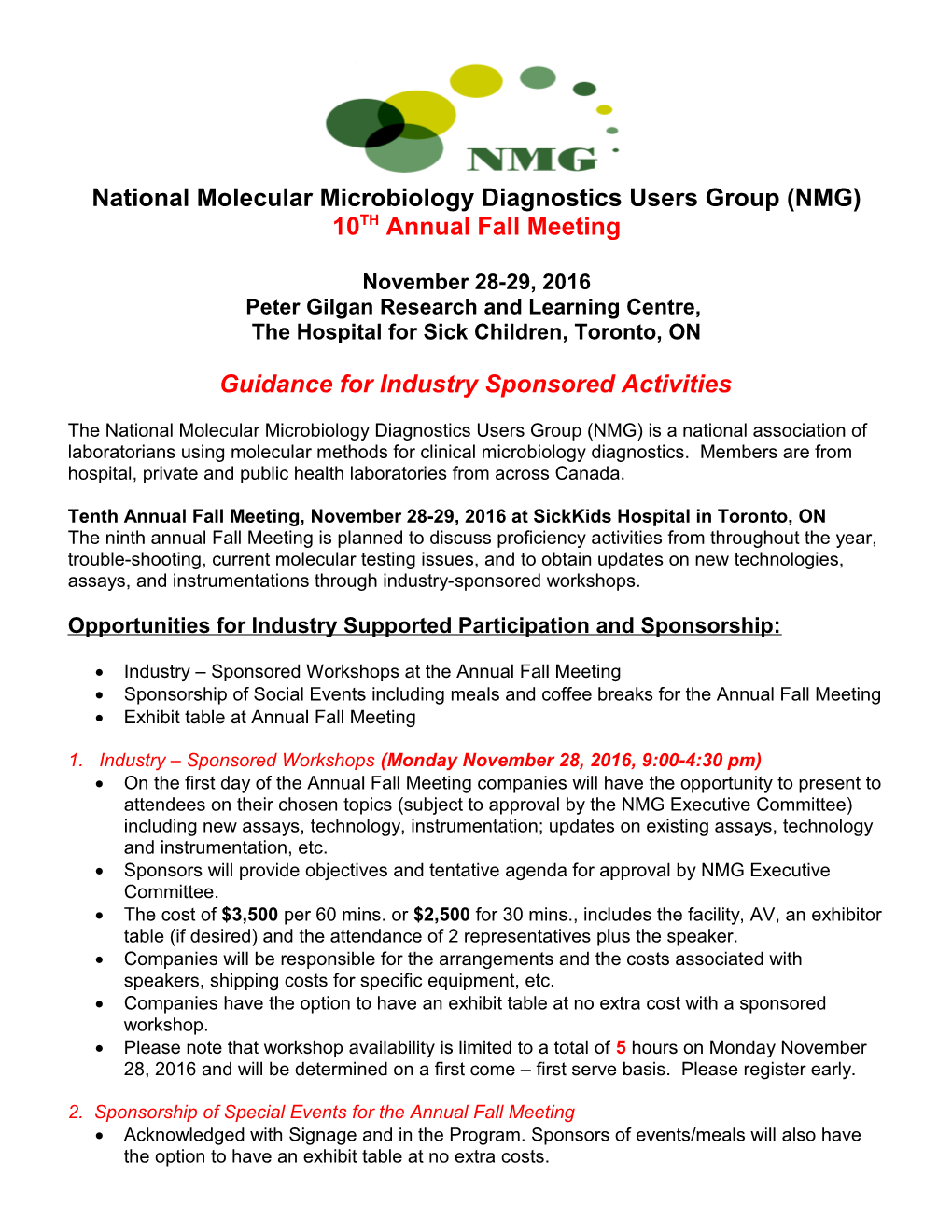 National Molecular Microbiology Diagnostics Users Group (NMG)