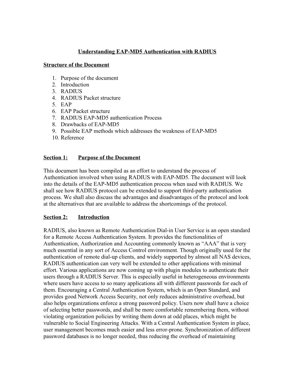 A Look Into the Process of RADIUS EAP-MD5 Authentication