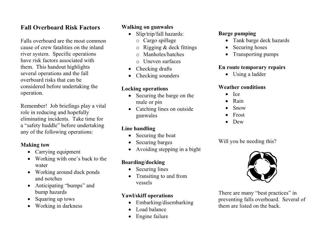 Fall Overboard Risk Factors