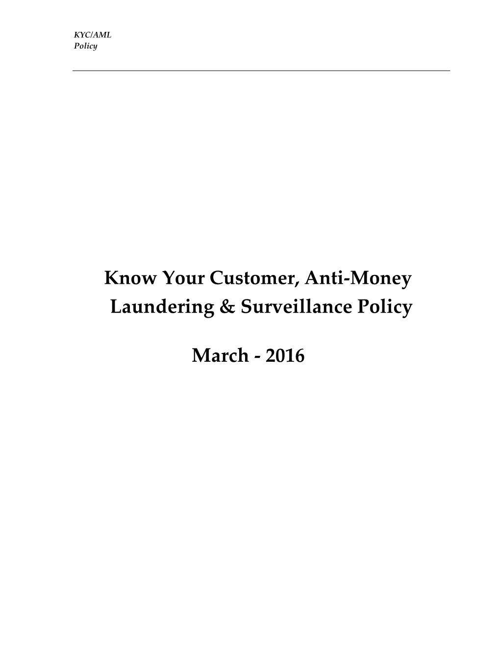 Know Your Customer, Anti-Money