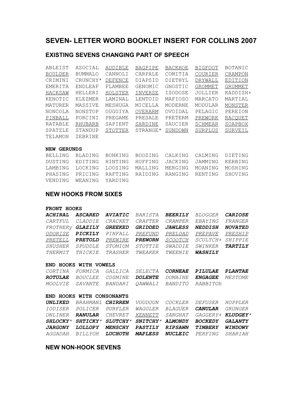 Twos with Changing Part of Speech