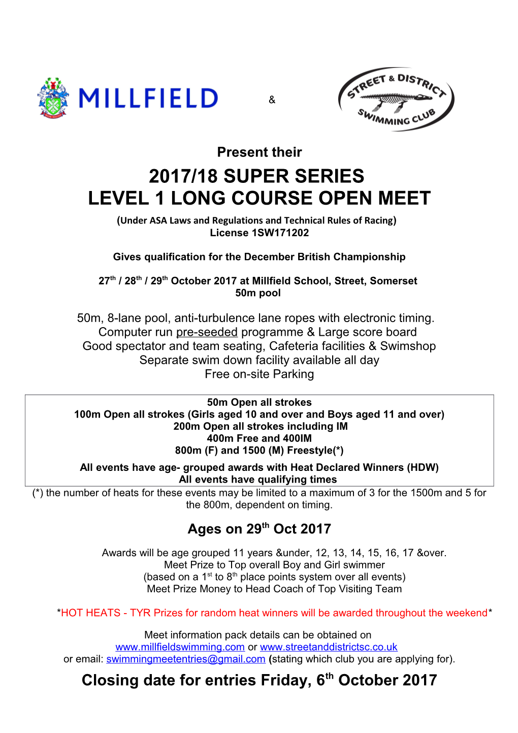 Level 1 Long Course Open Meet