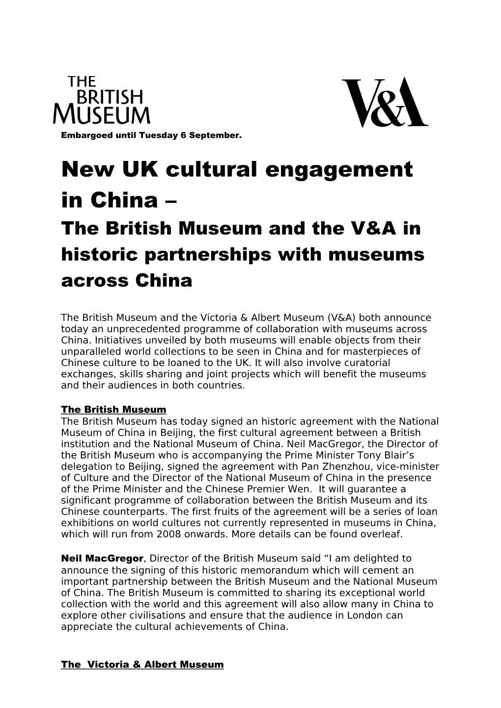 British Museum Signs Historic Agreement In Beijing