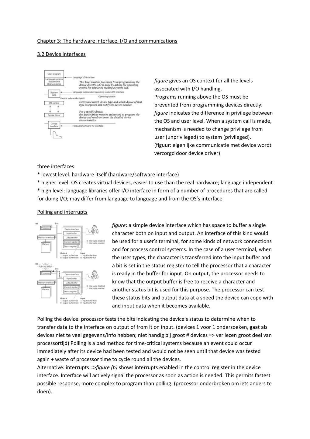 Chapter 3: the Hardware Interface, I/O and Communications