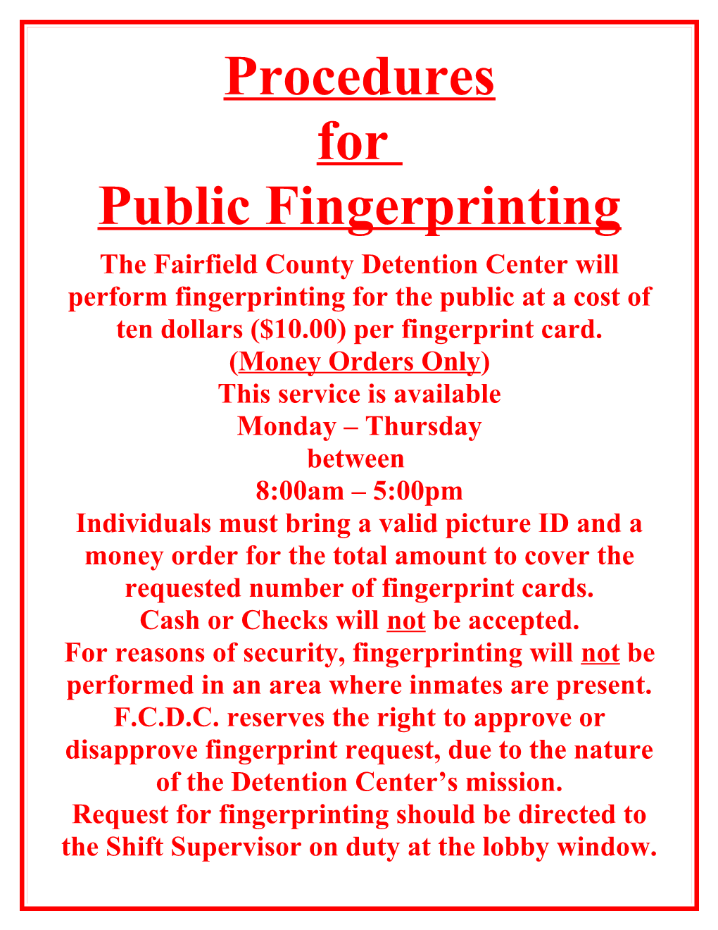 Public Fingerprinting
