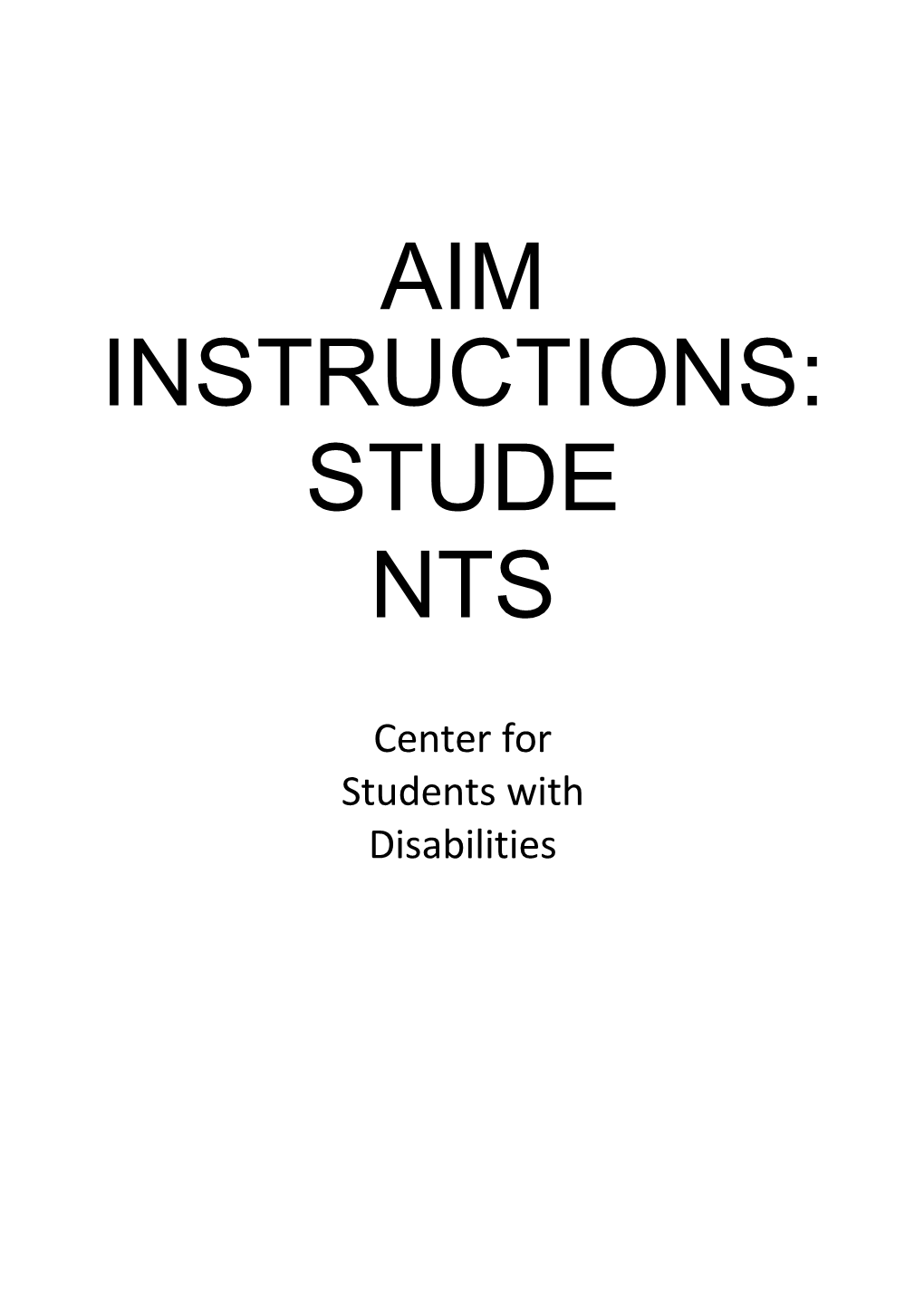 Aim Instructions: Faculty