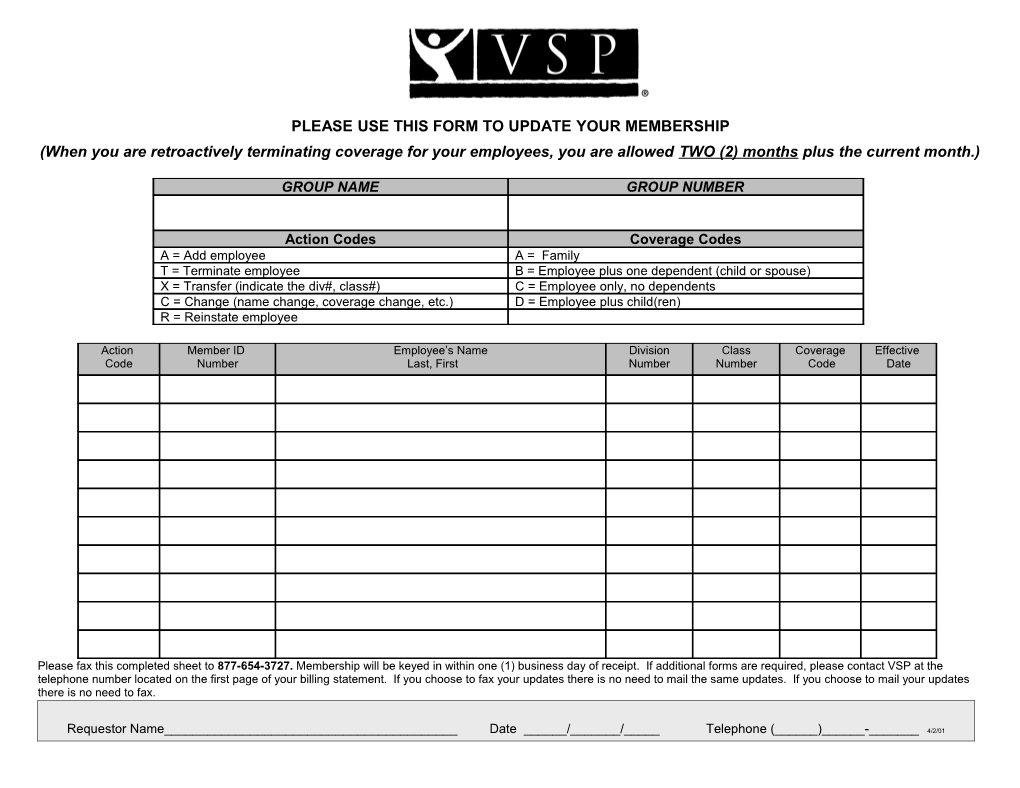 Vision Service Plan