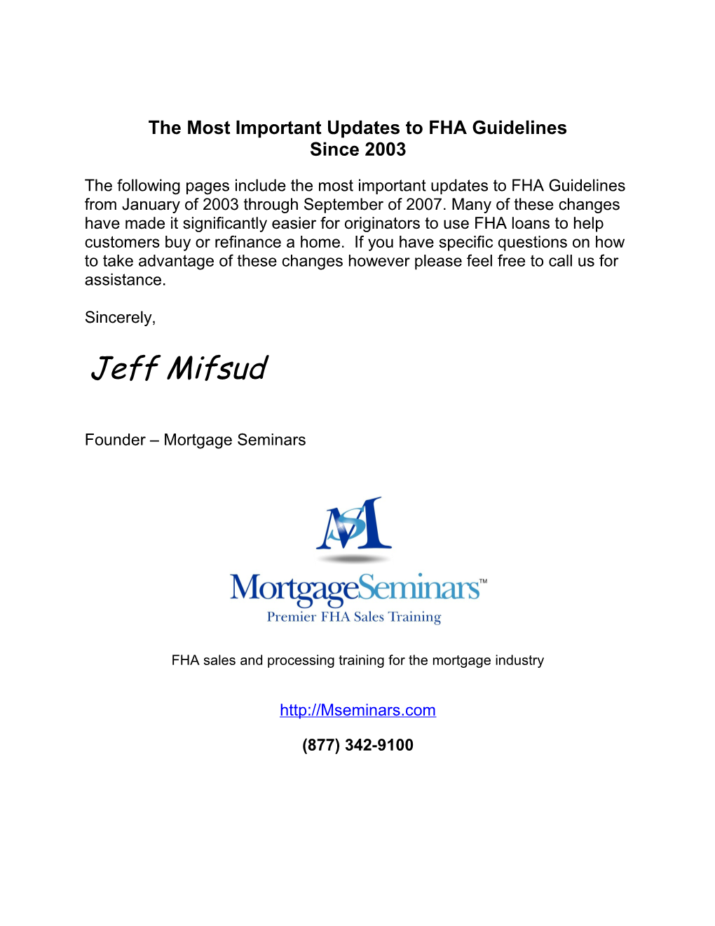The Most Important Updates to FHA Guidelines