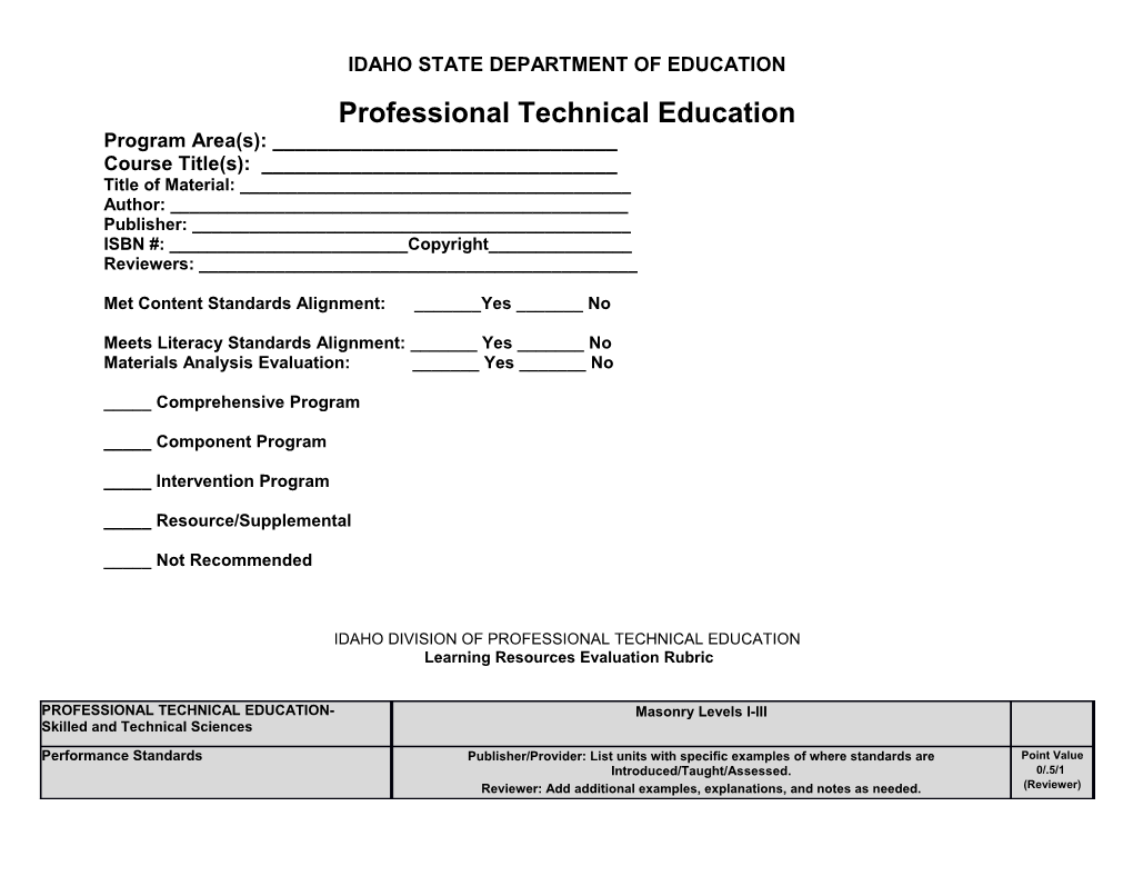 Idaho State Department of Education