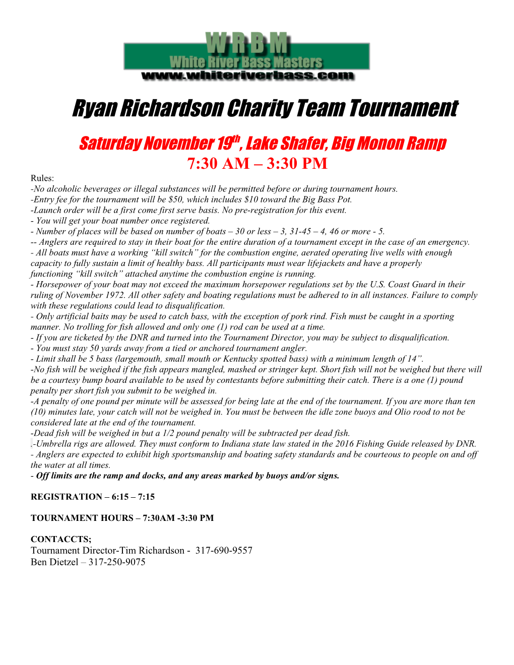 Ryan Richardson Charity Team Tournament
