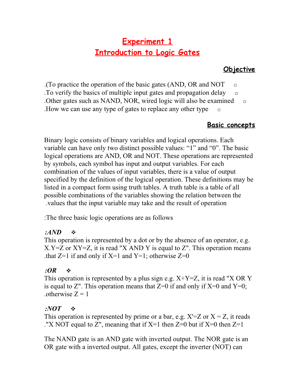 Introduction to Logic Gates