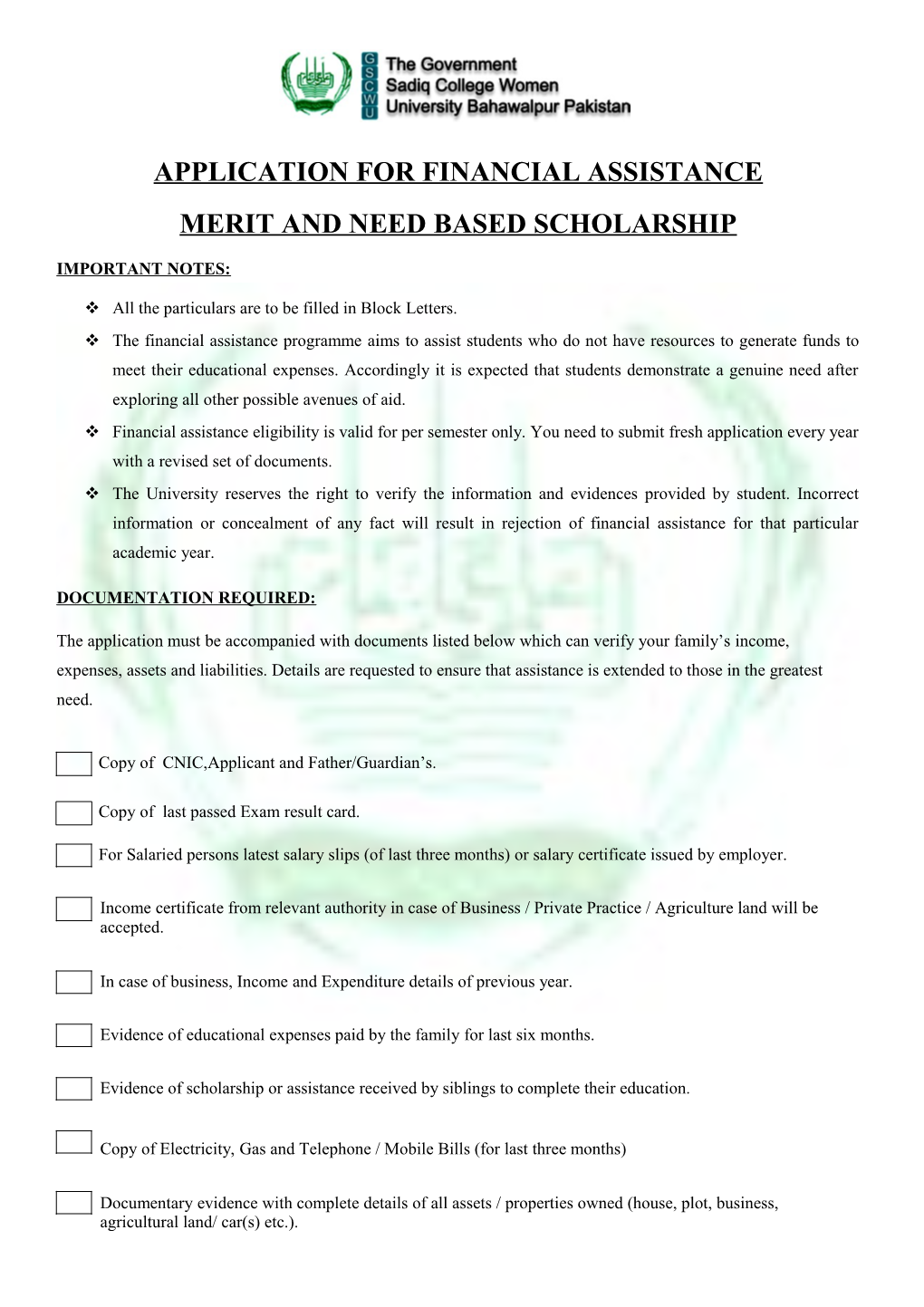 Application for Financial Assistance s5