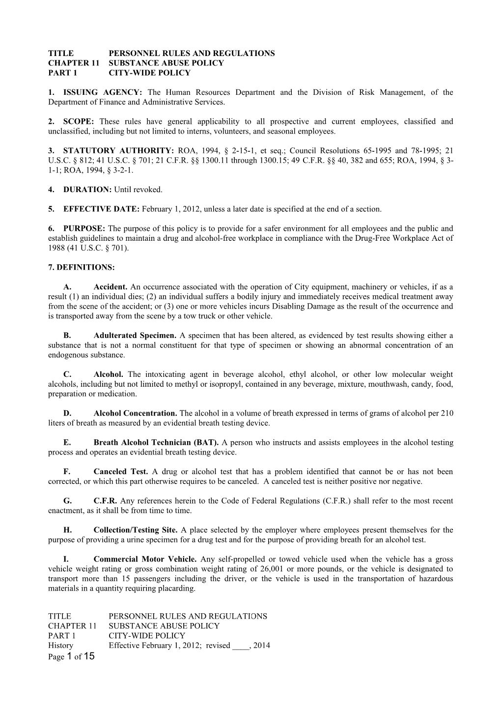 Title Personnel Rules and Regulations s1