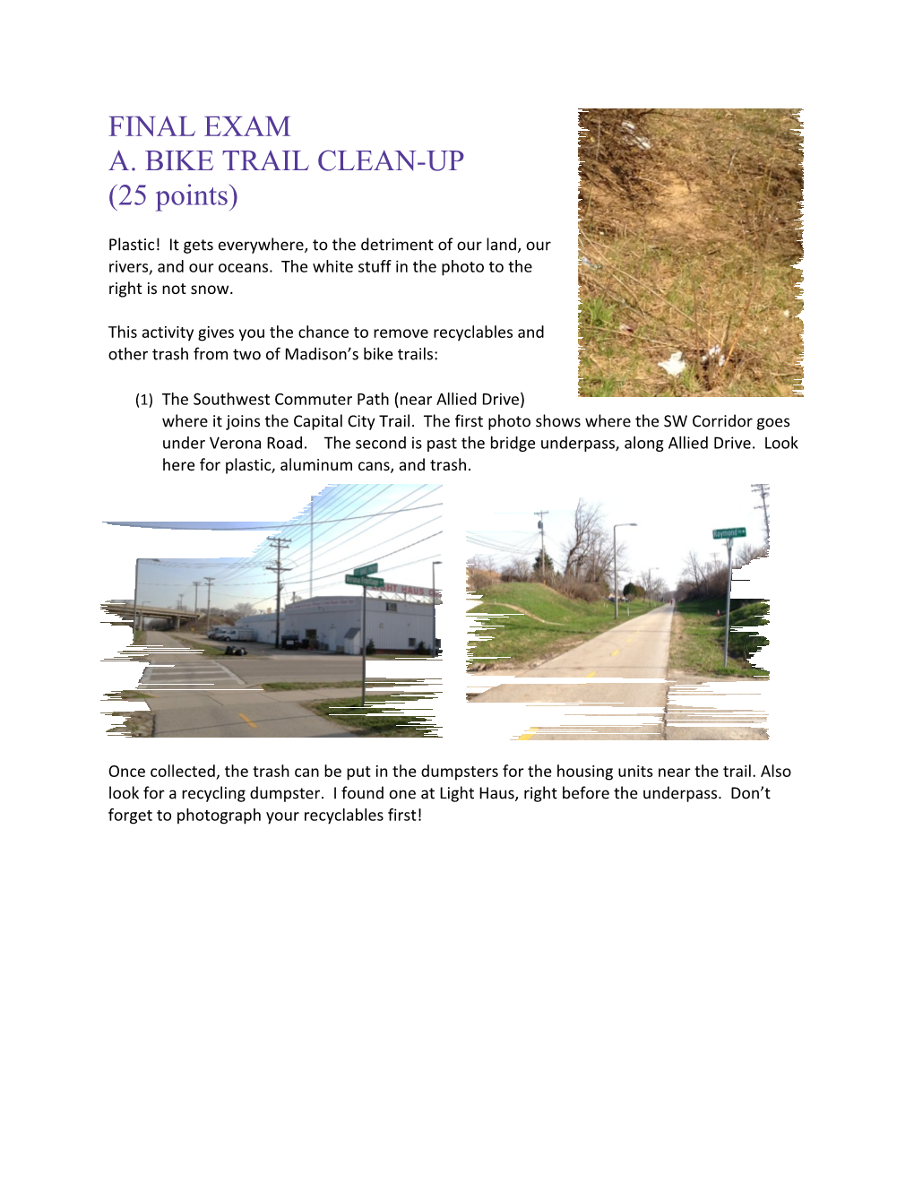 A. Bike Trail Clean-Up
