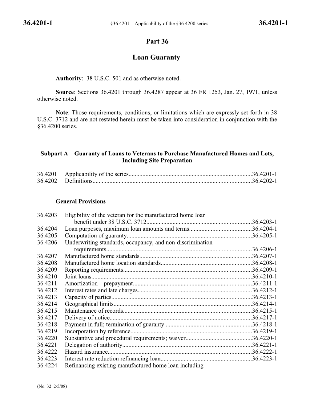 36.4201-XXX 36.4201 Applicability of the 36.4200 Series 36.4201-XXX