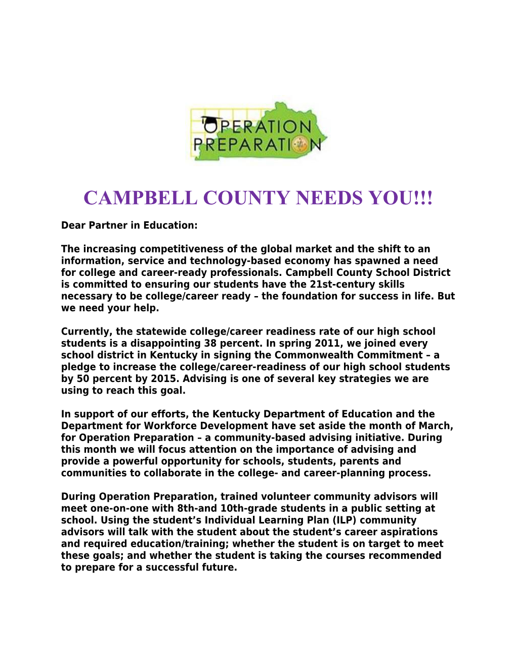 Campbell County Needs You