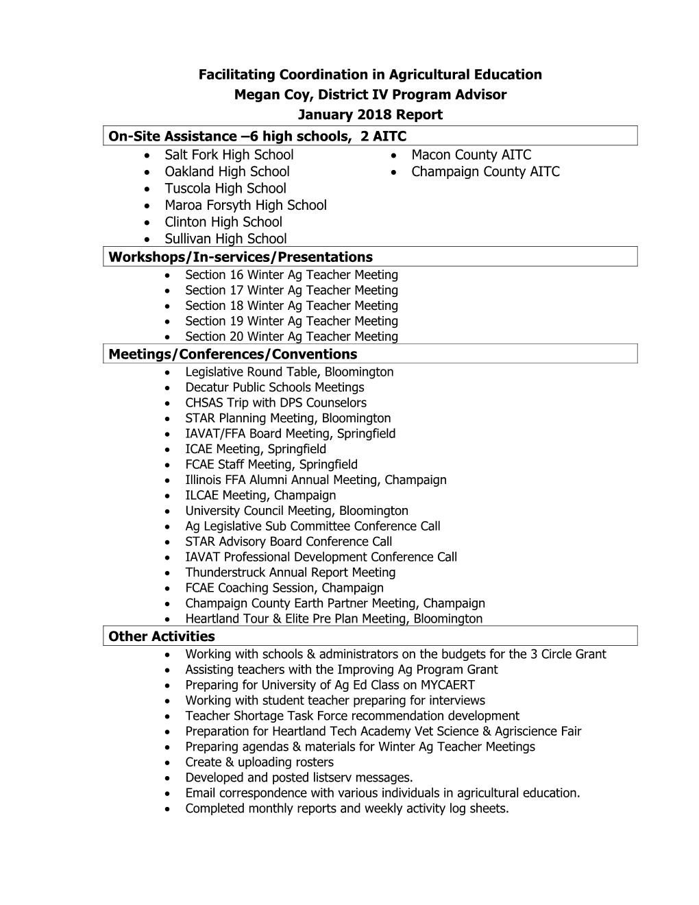 District III FCAE Report