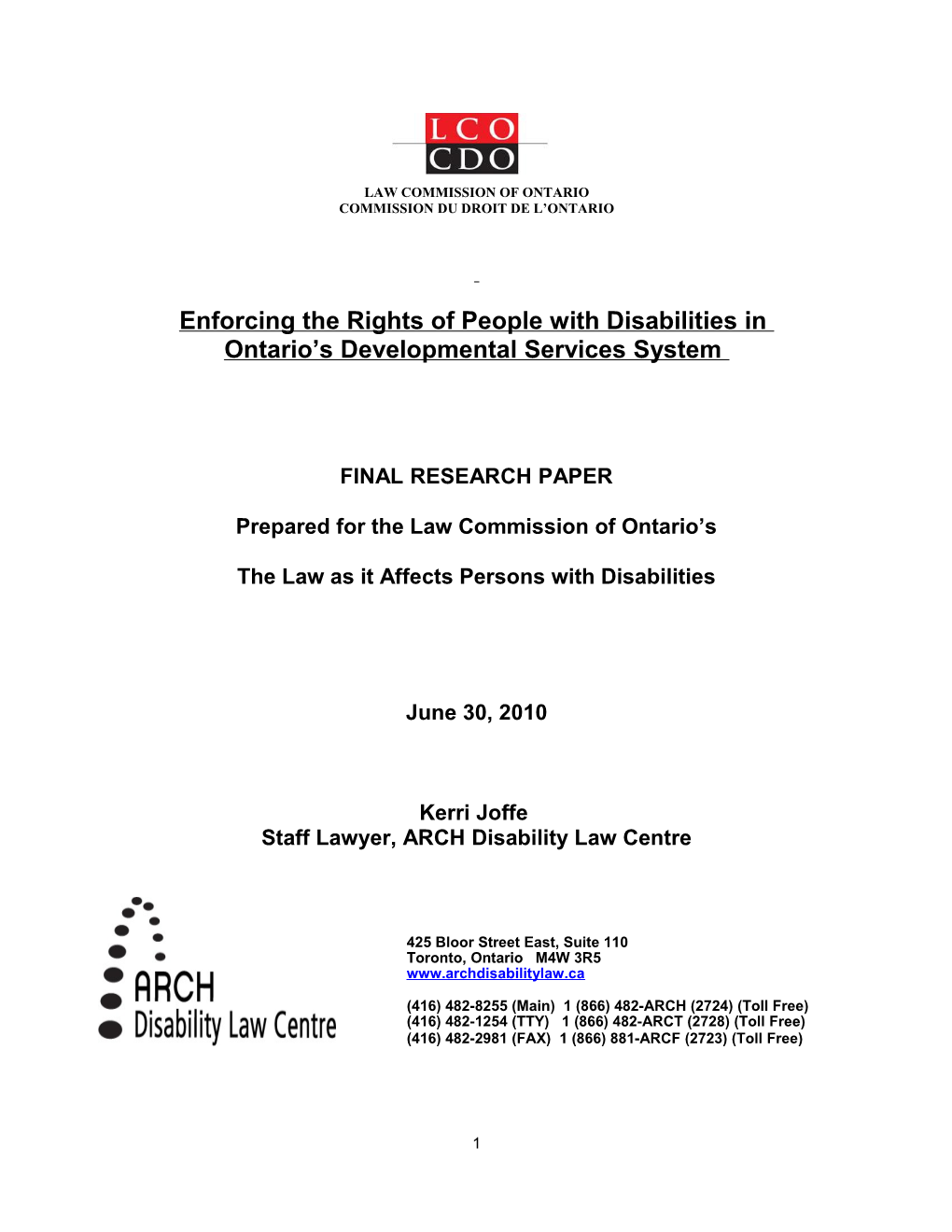 Enforcing the Rights of People with Disabilities In