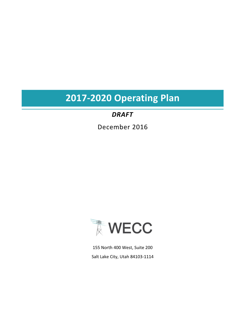 2017-2020 Operating Plan