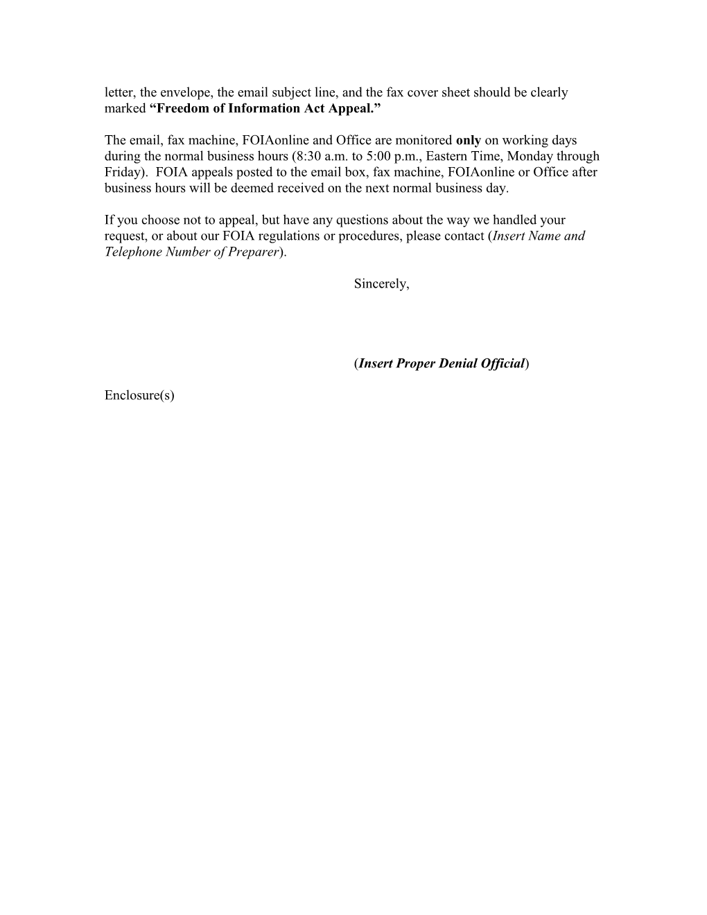 Sample Letter - Partial Denial - Foia Exemption 3